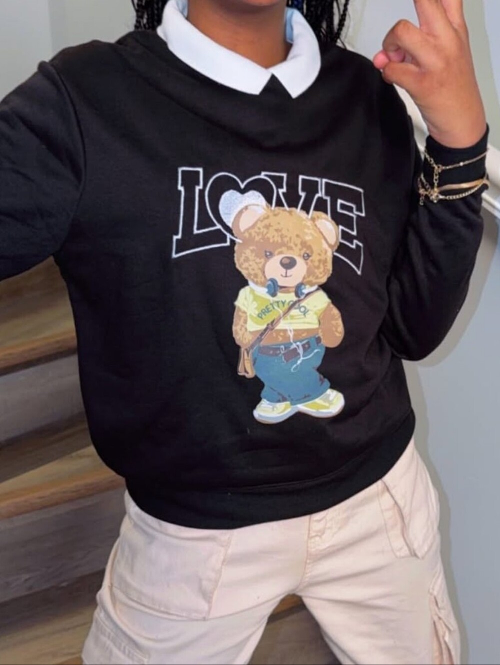 Green Goddess Bear " Love" Swear Shirt NWT SZ M